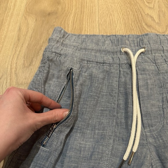 Athleta Women's Cabo Linen Joggers Pull On Blue Pants Size 2 (XS) Chambray Blue - Picture 3 of 7